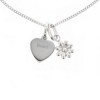 Hampers and Gifts to the UK - Send the Personalised Heart and Daisy Sterling Silver Necklace