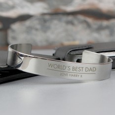 Hampers and Gifts to the UK - Send the Personalised Stainless Steel Bangle 