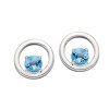 Hampers and Gifts to the UK - Send the  Sterling Silver Blue Topaz Circle Earrings