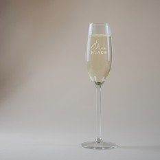 Hampers and Gifts to the UK - Send the Personalised Mrs... Champagne Glass