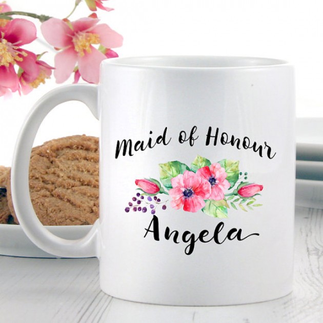 Hampers and Gifts to the UK - Send the Personalised Maid of Honour Mug 