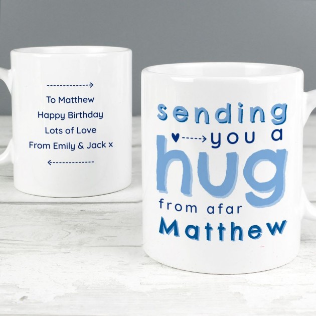 Hampers and Gifts to the UK - Send the Personalised Hug From Afar Mug