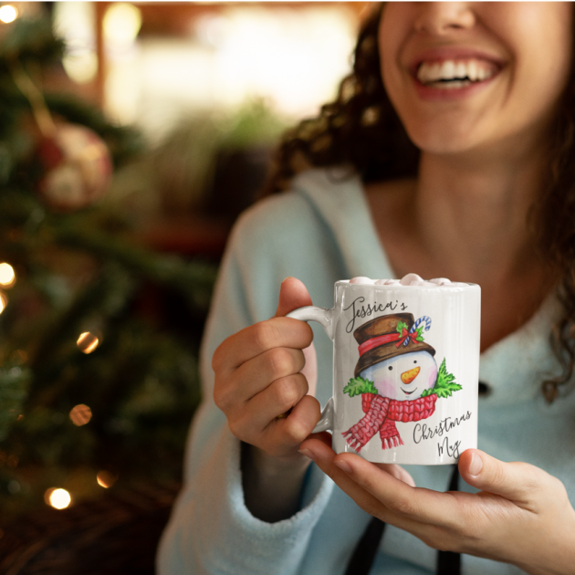Hampers and Gifts to the UK - Send the Personalised Snowman Mug
