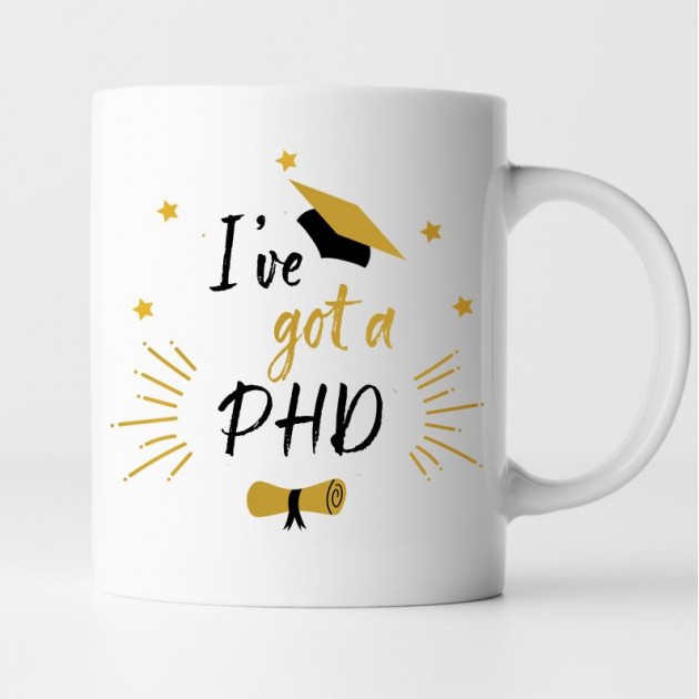 Hampers and Gifts to the UK - Send the I've Got a PhD Scroll and Hat Mug 