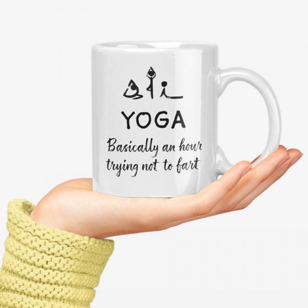Hampers and Gifts to the UK - Send the Trying Not to Fart Yoga Mug