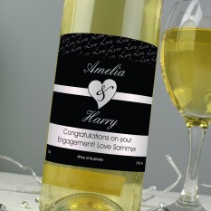 Hampers and Gifts to the UK - Send the Personalised Couples White Wine