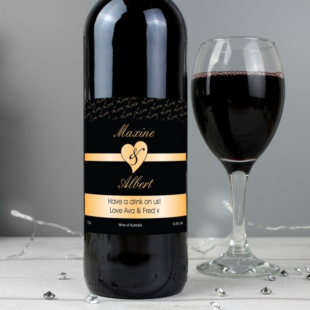 Hampers and Gifts to the UK - Send the Personalised Couples Red Wine