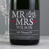 Hampers and Gifts to the UK - Send the Personalised Mr and Mrs Champagne