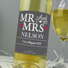 Hampers and Gifts to the UK - Send the Mr and Mrs White Wine 