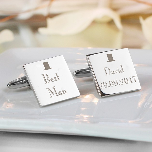 Hampers and Gifts to the UK - Send the Personalised Decorative Wedding Cufflinks - Best Man