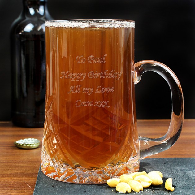 Hampers and Gifts to the UK - Send the Personalised Crystal Pint Tankard