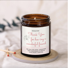 Hampers and Gifts to the UK - Send the Personalised Wonderful Friend Candle