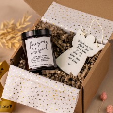 Hampers and Gifts to the UK - Send the Amazing Best Friend Gift Box with Ceramic Angel
