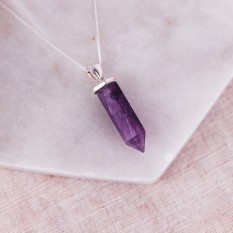 Hampers and Gifts to the UK - Send the Amethyst Quartz Pillar Pendant