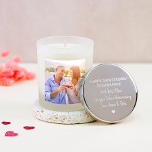 Personalised Anniversary Photo Candle