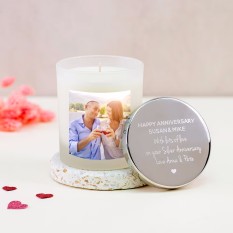 Hampers and Gifts to the UK - Send the Personalised Anniversary Photo Candle