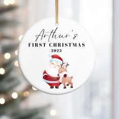 Hampers and Gifts to the UK - Send the Personalised Baby's First Christmas Bauble