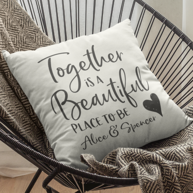 Hampers and Gifts to the UK - Send the Personalised Together Cushion