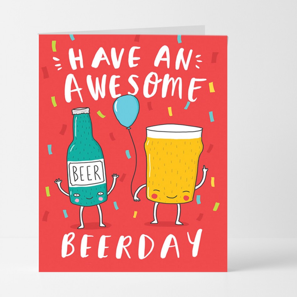 Birthday Cards - Awesome Beerday Card by Brainbox Candy