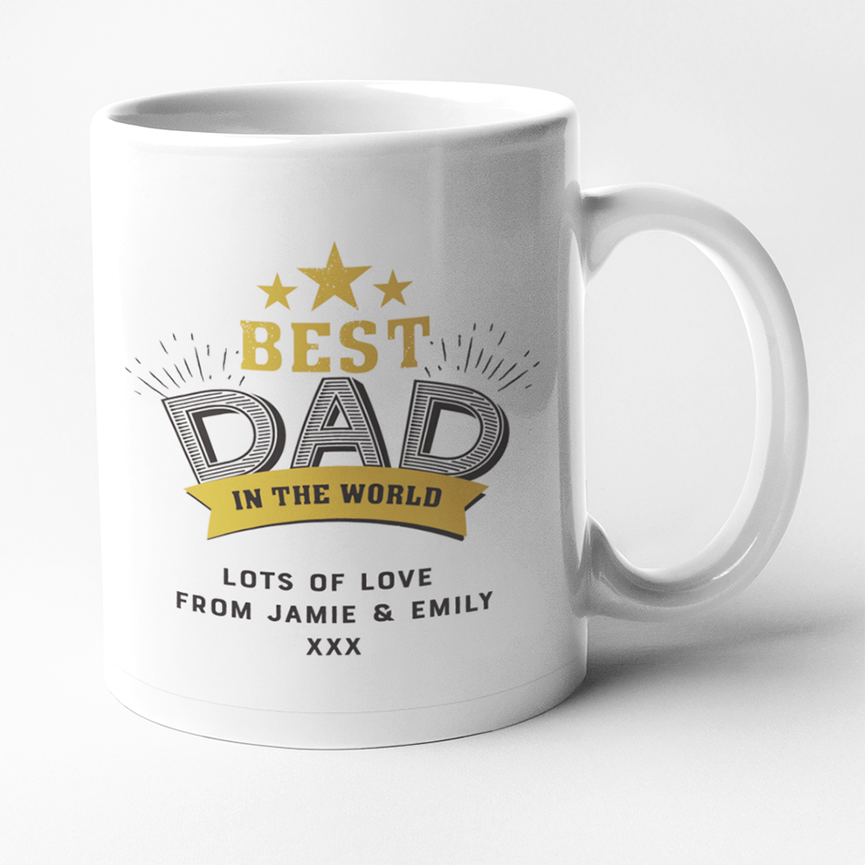Personalised Worlds Best Dad Mug Fathers Day or Birthday Gift World's Greatest 
