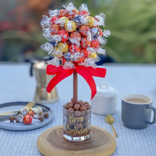 Hampers and Gifts to the UK - Send the  Happy Birthday Lindt Lindor Chocolate Tree