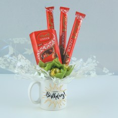 Hampers and Gifts to the UK - Send the Happy Birthday Mug with Lindor Truffles