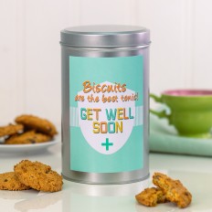Hampers and Gifts to the UK - Send the Get Well Soon Tin with a Dozen Biscuits