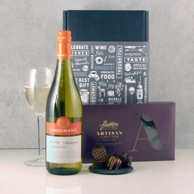 Hampers and Gifts to the UK - Send the Chardonnay Wine Chocolates Gift Box
