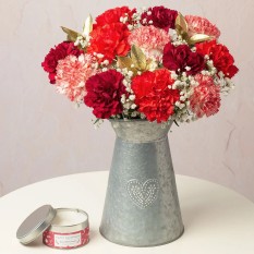 Hampers and Gifts to the UK - Send the Candy Candle Christmas Flower Bouquet