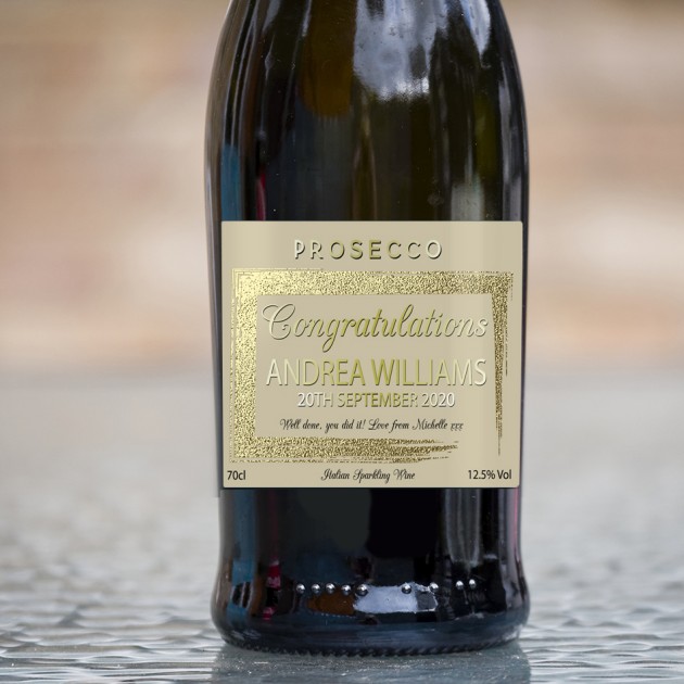 Hampers and Gifts to the UK - Send the Personalised Congratulations Prosecco