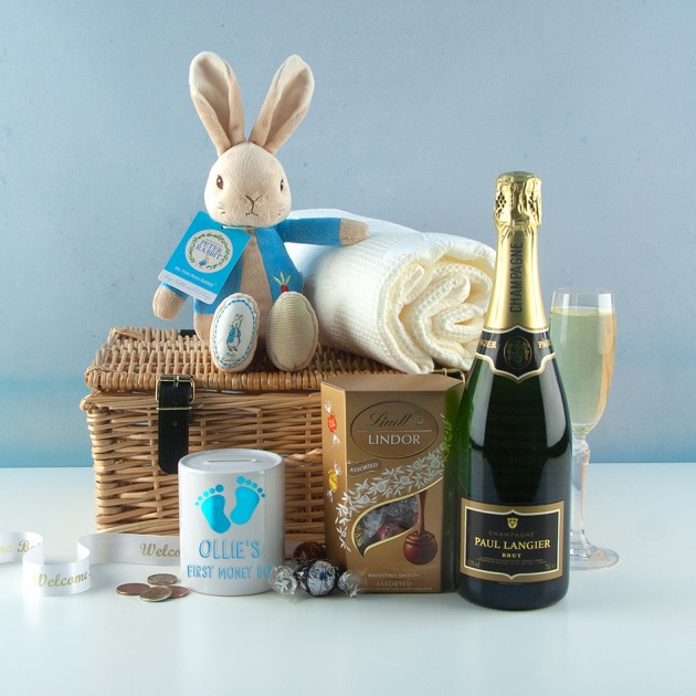 Hampers and Gifts to the UK - Send the New Baby Boy Champagne Celebration