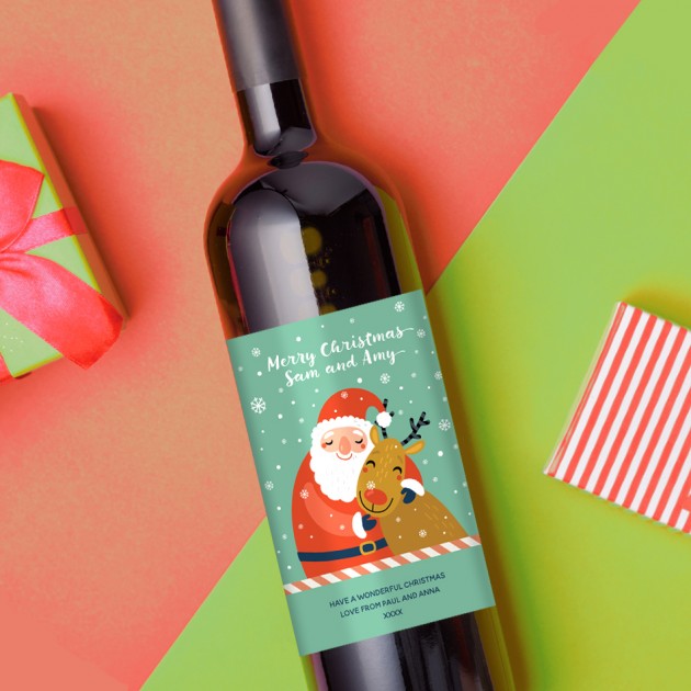 Hampers and Gifts to the UK - Send the Christmas Wine Gifts - Santa and Rudolph