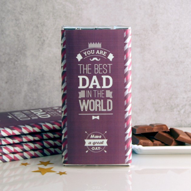 Hampers and Gifts to the UK - Send the Best Dad In The World Chocolate Bar 