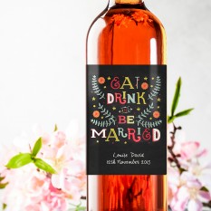 Personalised Eat Drink and Be Married Wine Gift 
