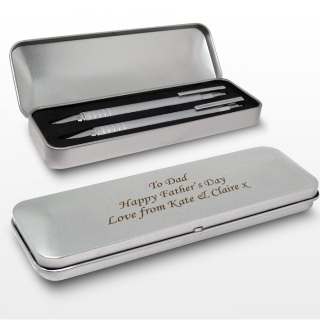 Hampers and Gifts to the UK - Send the Pen and Pencil Gift Set Personalised