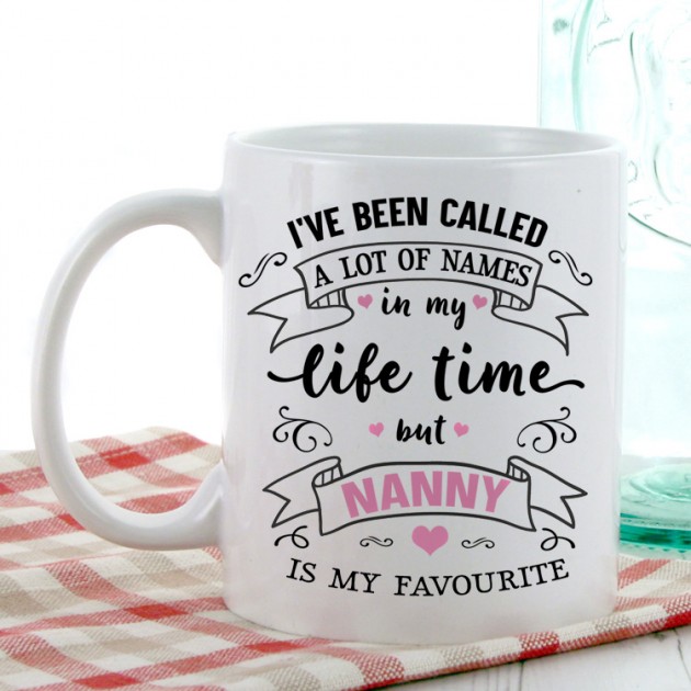 Hampers and Gifts to the UK - Send the My Favourite Any Name Gift Mug Pink