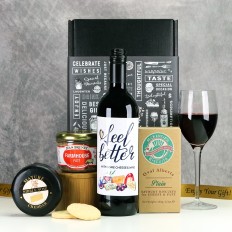 Hampers and Gifts to the UK - Send the Feel Better with Cheese and Wine Hamper
