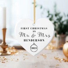 Hampers and Gifts to the UK - Send the Personalised First Christmas As Mr & Mrs