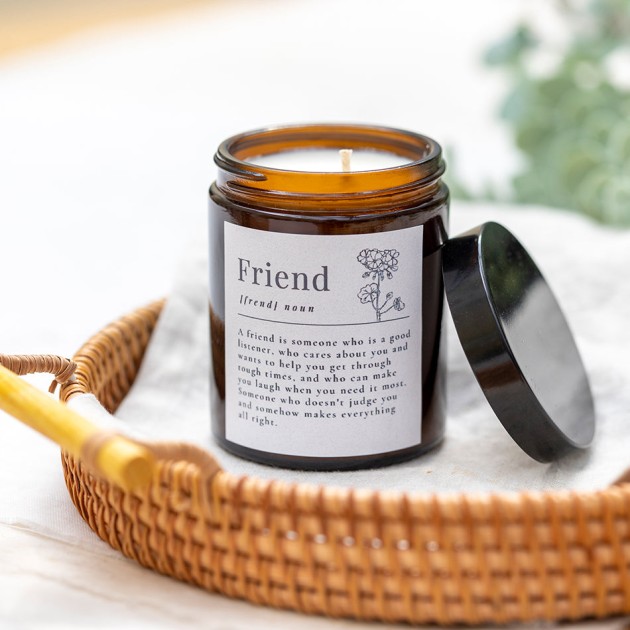 Hampers and Gifts to the UK - Send the Dictionary Definition Candle - Friend