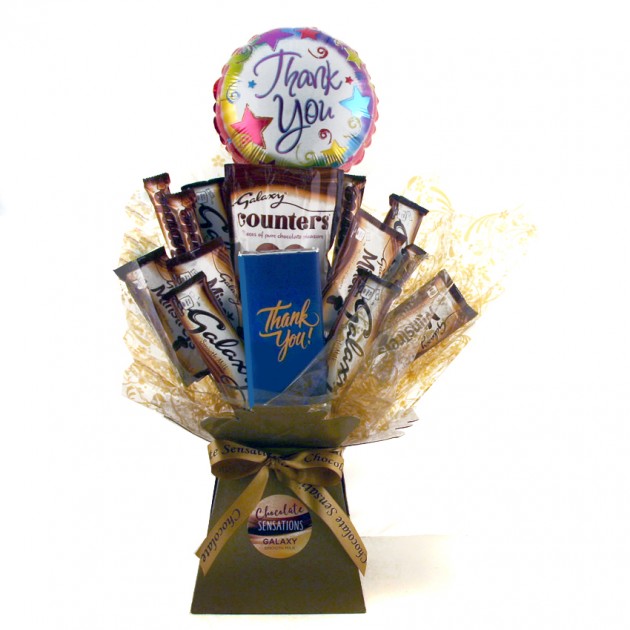 Hampers and Gifts to the UK - Send the Thank You Galaxy Chocolate Bouquet