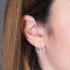 Hampers and Gifts to the UK - Send the  Sterling Silver Geometric Circle & Bar Earrings