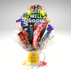 Hampers and Gifts to the UK - Send the Big Hug Chocolate Medley Bouquet In a Mug