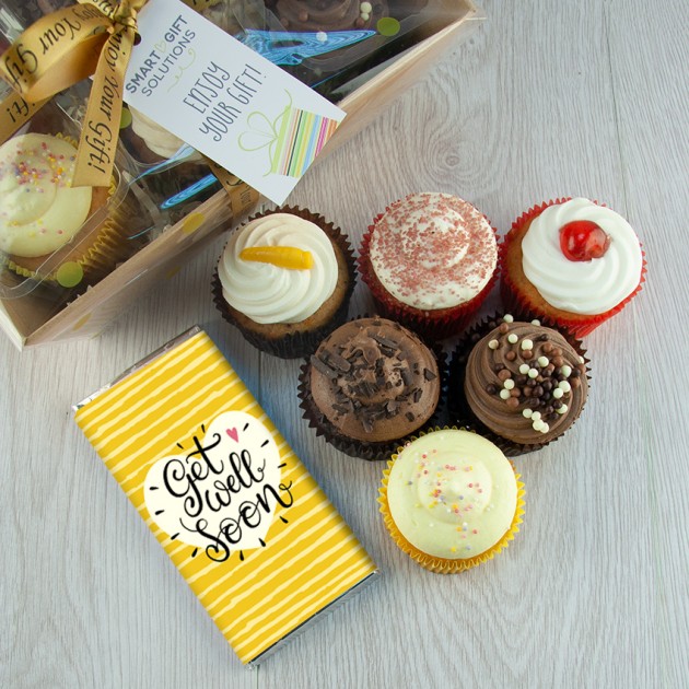 Hampers and Gifts to the UK - Send the Get Well Soon Heavenly Cupcakes