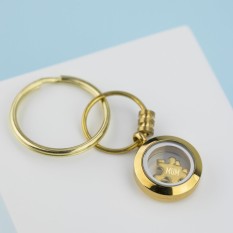 Hampers and Gifts to the UK - Send the Personalised Gold 'Love You To Pieces' Keyring