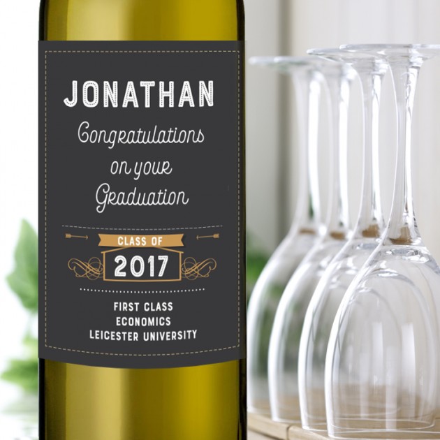 Hampers and Gifts to the UK - Send the Graduation Wine Gift - Vintage Style