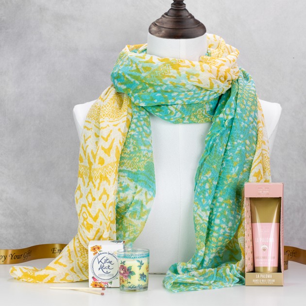 Hampers and Gifts to the UK - Send the Jade & Citrus Scarf with Bohemia Floral Scents