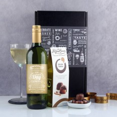 Happiness and Joy On Your Wedding Day Wine Gift