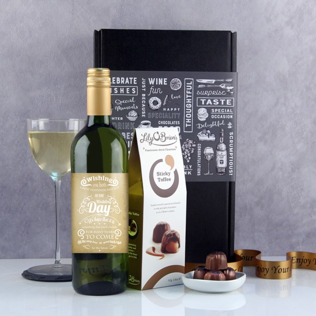 Hampers and Gifts to the UK - Send the Happiness and Joy On Your Wedding Day Wine Gift