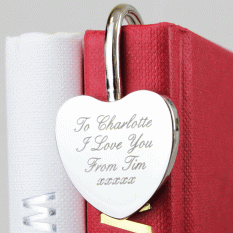 Hampers and Gifts to the UK - Send the Personalised Silver Heart Bookmark
