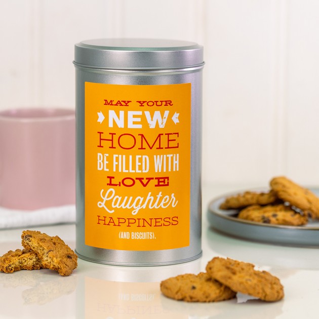 Hampers and Gifts to the UK - Send the May Your Home Be Filled with Love Tin with a Dozen Biscuits